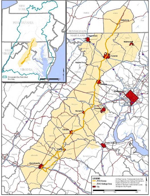 Journey Through Hallowed Ground National Scenic Bayway area